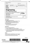 Unit 1 Engineering Principles  Exam 2016 June with official Mark Scheme
