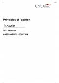 Answers for Assignment 5 of TAX2601 for 2023 1st semester