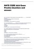 NATE CORE 2023 Exam  Practice Questions and  answers