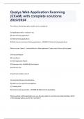 Qualys Web Application Scanning &lpar;EXAM&rpar; with complete solutions 2023&sol;2024
