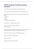 ASCP recalls 2017-2018 &lpar;corrected answers&rpar;