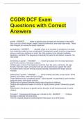 CGDR DCF Exam Questions with Correct Answers 