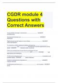 CGDR module 4 Questions with Correct Answers