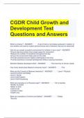 CGDR Child Growth and Development Test Questions and Answers 