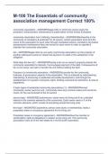 M-100 The Essentials of community association management Correct 100&percnt;