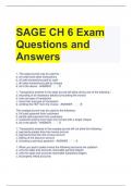 SAGE CH 6 Exam Questions and Answers