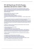 PN 140 Final Exam NCLEX Practice Questions and answers rated A&plus; 2023