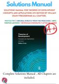 Solutions Manual For Theories of Development Concepts and Applications 6th Edition By William Crain 9780205810468 ALL CHAPTERS &period;