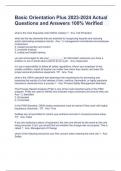 Basic Orientation Plus 2023-2024 Actual Questions and Answers 100&percnt; Verified