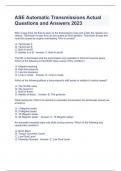 ASE Automatic Transmissions Actual Questions and Answers 2023
