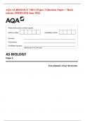 AQA AS BIOLOGY 7401&sol;2 Paper 2 Question Paper &plus; Mark scheme &lbrack;MERGED&rsqb; June 2022