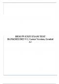 HESI PN EXIT EXAM TEST BANK 2022/2023 V1 | Latest Version, Graded A+