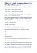 WGU D191 study cards continued&period;&period;&period;PA Questions And Answers&period;