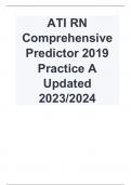 ATI RN Comprehensive Predictor 2019 Practice A Updated 2023/2024 Q&A With Rationales