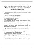 BSG Quiz 1, Business Strategy Game Quiz 1, Business Strategy Game Quiz 1 Questions with complete solutions