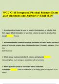 WGU C165 Integrated Physical Sciences Exam 2023 Questions and Answers (VERIFIED).