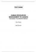 Human Resources Management in Canada, 14e Gary Dessler, Nita Chhinzer, Nina Cole (Test Bank)