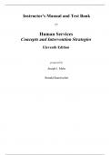 Human Services Concepts and Intervention Strategies, 11e Joseph Mehr, Ronald Kanwischer (Instructor Manual with Test Bank)