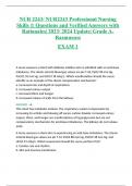 NUR 2243/ NUR2243 Professional Nursing Skills 1| Questions and Verified Answers with Rationales| 2023/ 2024 Update| Grade A- Rasmussen EXAM 1