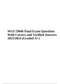 WGU D046 Final Exam Questions With Correct Answers (Latest 2023/2024 Graded A+)