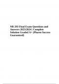 NR 293 Final Exam Questions and Answers 2023/2024 Graded A+ (PHARMACOLOGY)