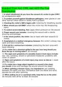Standard First Aid&comma; CPR&comma; and AED Pre-Test Examination Questions and Answers Graded A