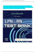 TEST BANK FOR LPN TO RN TRANSITIONS 5TH EDITION BY CLAYWELL WITH QUESTIONS AND CORRECT ANSWERS 100% GURANTEED PASS,ALL CHAPTERS INCLUDED