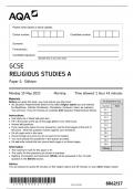 AQA GCSE MAY 2023 RELIGIOUS STUDIES A 8062 PAPER 1 SIKHISM