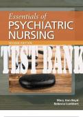 TEST BANK for Essentials of Psychiatric Nursing 2nd Edition by Mary Ann Boyd & Rebecca Ann Luebbert. ISBN-13 978-1975139810. All Chapters 1-32.