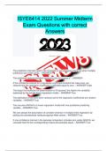 ISYE6414 2022 Summer Midterm Exam Questions with correct Answers