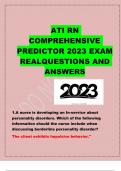ATI RN COMPREHENSIVE PREDICTOR 2023 EXAM REAL QUESTIONS AND ANSWERS