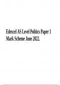 Edexcel AS Level Politics Paper 1 Mark Scheme June 2022.