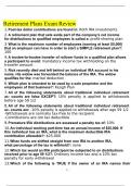 Retirement Plans Exam Review 2022 with complete solution