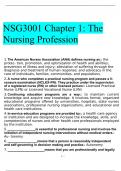 NSG3001 &colon; INTRODUCTION TO THE PROFESSION OF NURSING STUDY GUIDE NOTES &colon; South University&comma; Updated 2020