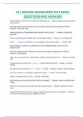 11 DRIVING KNOWLEDGE TEST EXAM  QUESTIONS AND ANSWERS 
