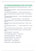 911 DRIVING KNOWLEDGE STUDY TEST GUIDE RATED A&period;