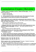 Cumulative Exam Review Questions and Answers 100&percnt; Pass