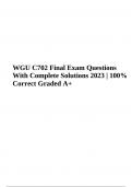 WGU C702 Final Exam Questions With Answers | Updated 2023 Graded A+
