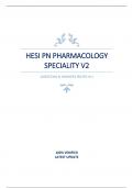 HESI PN PHARMACOLOGY  SPECIALITY V2  QUESTIONS & ANSWERS &lpar;RATED A&plus;