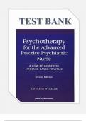 WHEELER'S TEST BANK FOR PSYCHOTHERAPY FOR THE ADVANCED PRACTICE PSYCHIATRIC NURSE, SECOND EDITION: A HOW-TO GUIDE FOR EVIDENCE- BASED PRACTICE 2ND EDITION