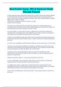 Real Estate Exam- MO & National Study Already Passed