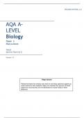 AQA A-LEVEL Biology Paper 2 Mark scheme  7402/2 Specimen Paper (set 2)     Version 1.0