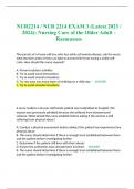 NUR2214 / NUR 2214 EXAM 3 (Latest 2023 / 2024): Nursing Care of the Older Adult - Rasmussen