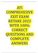 ATI COMPREHESIVE EXIT EXAM RETAKE 2023 WITH 100&percnt; CORRECT QUESTIONS AND COMPLETE ANSWERS