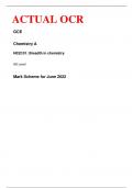 ACTUAL OCR GCE Chemistry A H032/01: Breadth in chemistry AS Level Mark Scheme for June 2022