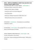 WGU - CRITICAL THINKING & LOGIC Exam Questions and Answers &lpar;Latest Update 2023&rpar;