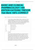 BASIC AND CLINICAL PHARMACOLOGY 14th EDITION KATZUNG TREVOR Test Bank