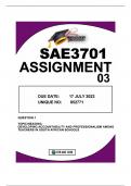 SAE3701 ASSIGNMENT 03 ..DUE DATE 17JULY 2023