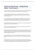 American Red Cross - Lifeguarding Skills - Final Exam A 2023 with 100&percnt; correct answers