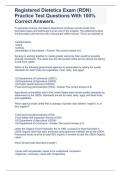 Registered Dietetics Exam &lpar;RDN&rpar; Practice Test Questions With 100&percnt; Correct Answers&period;